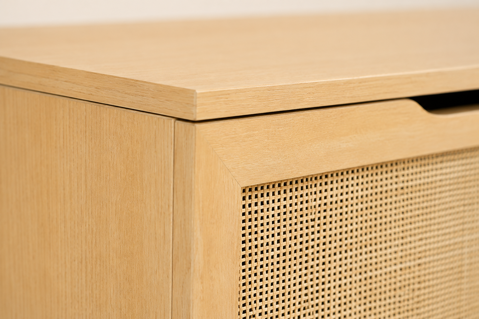 Bellweather Rattan Storage Bench – Oak