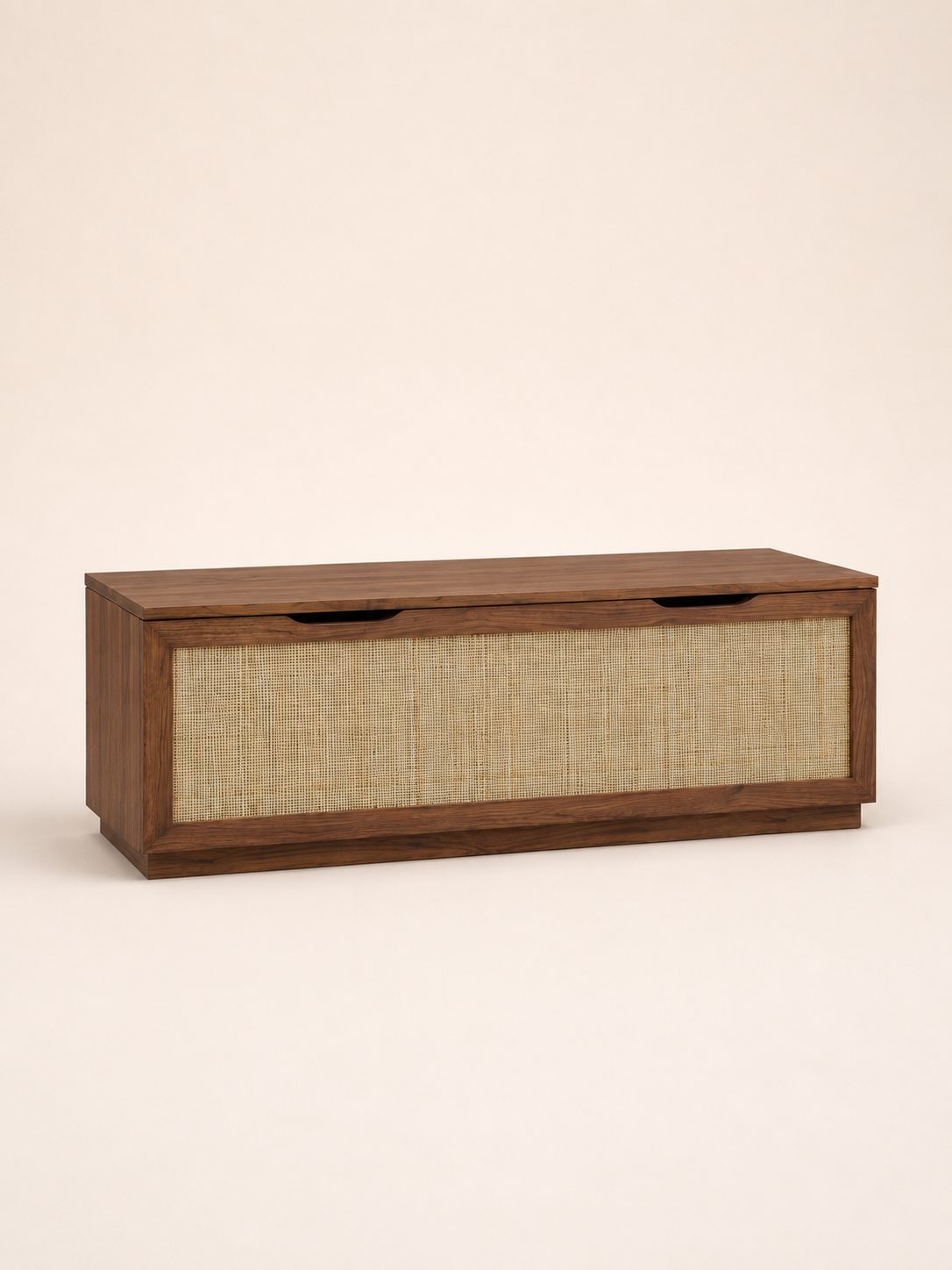 Bellweather Rattan Storage Bench – Walnut