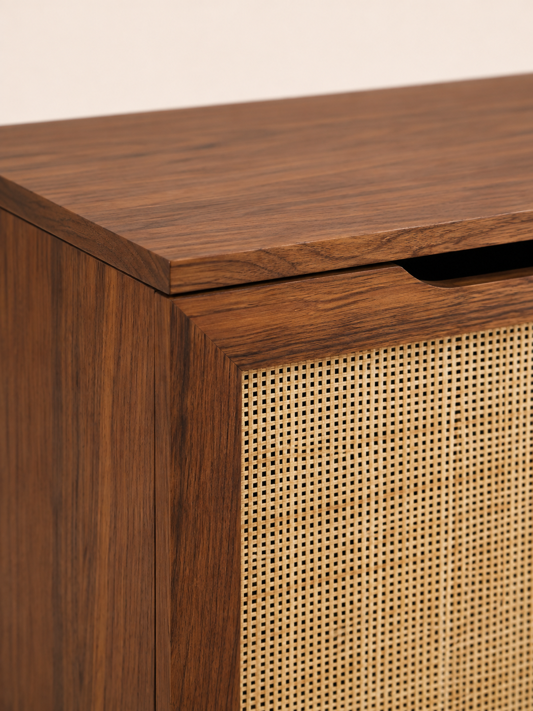Bellweather Rattan Storage Bench – Walnut