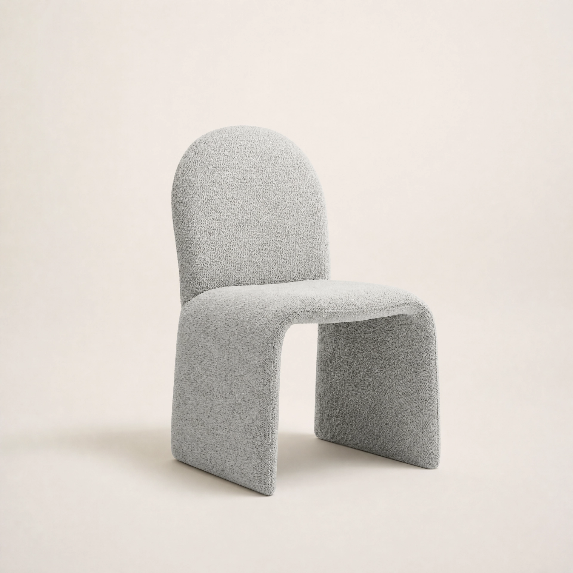 Aveline Boucle Arch Dining Chair – Soft Grey