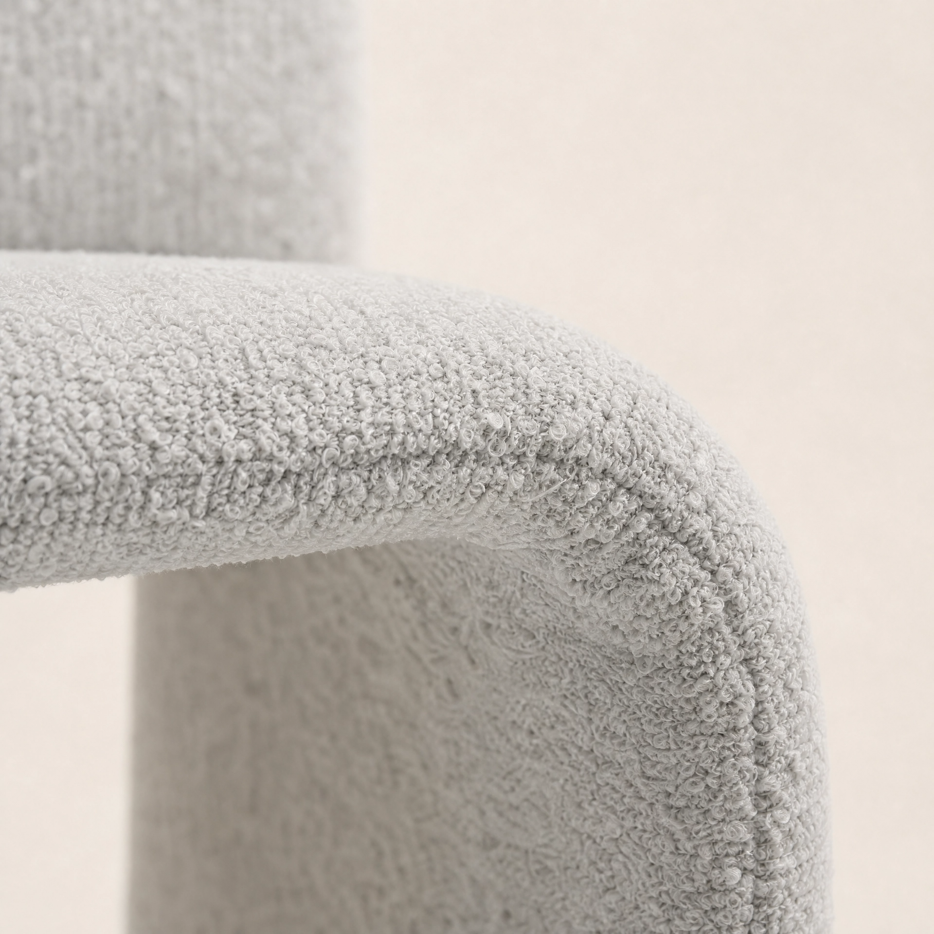 Aveline Boucle Arch Dining Chair – Soft Grey