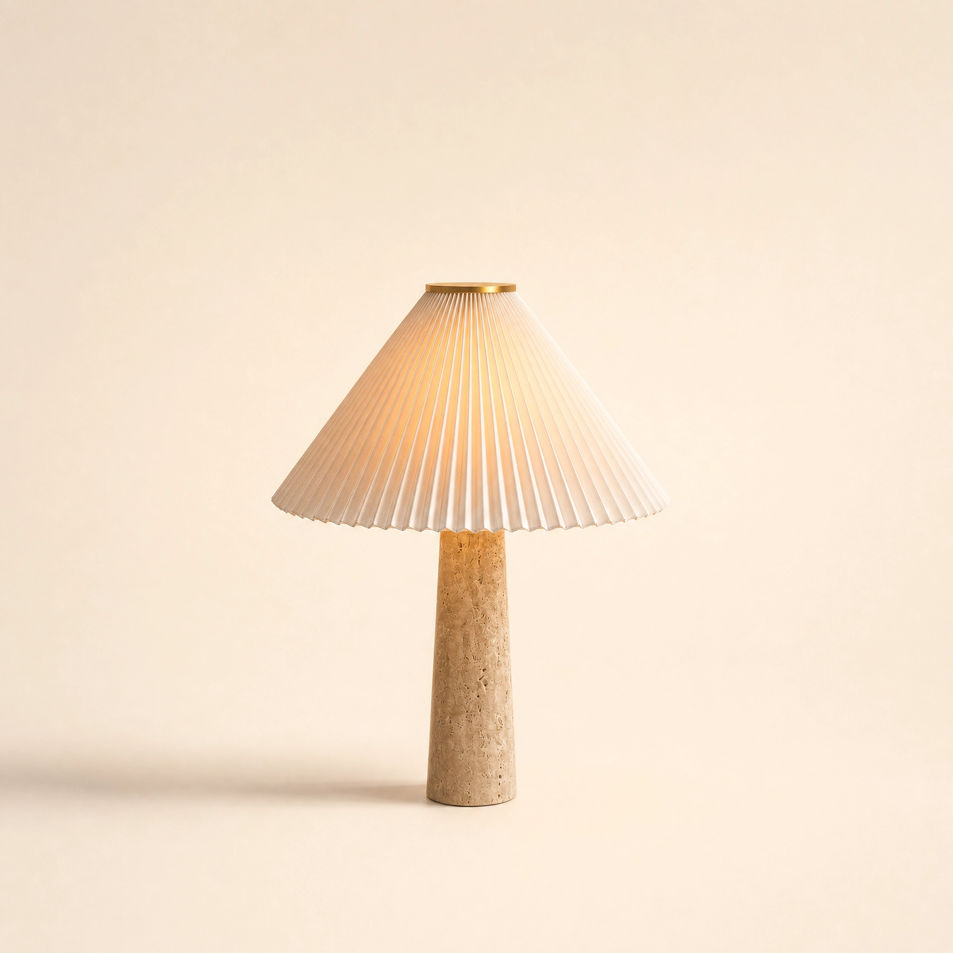 Riviera Travertine Pleated Table Lamp