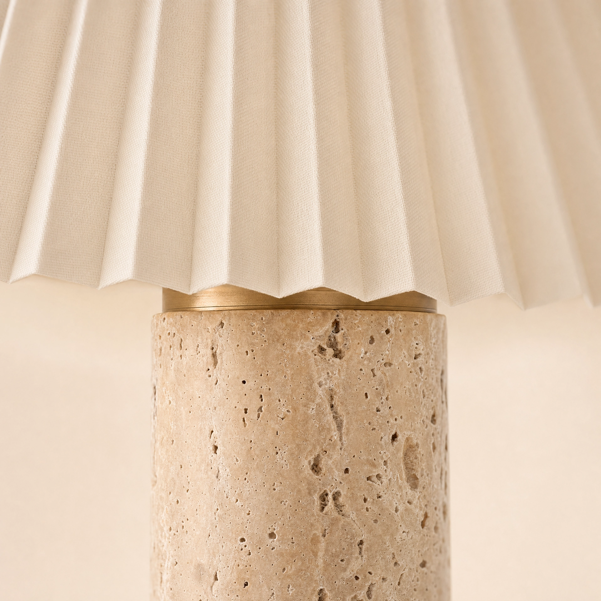 Riviera Travertine Pleated Table Lamp